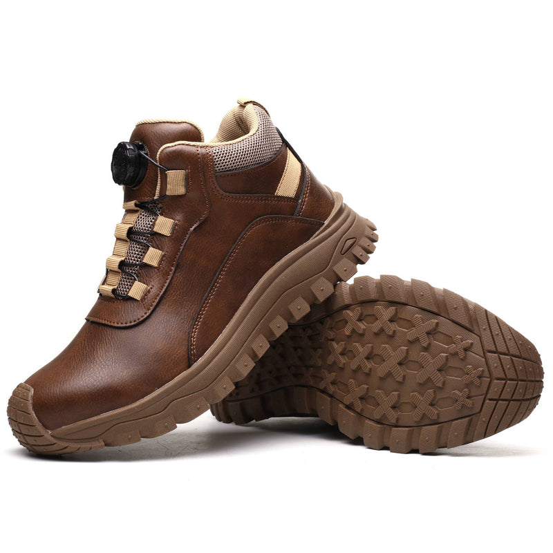 Men's Steel Toe Leather Dial Closure Work Boots