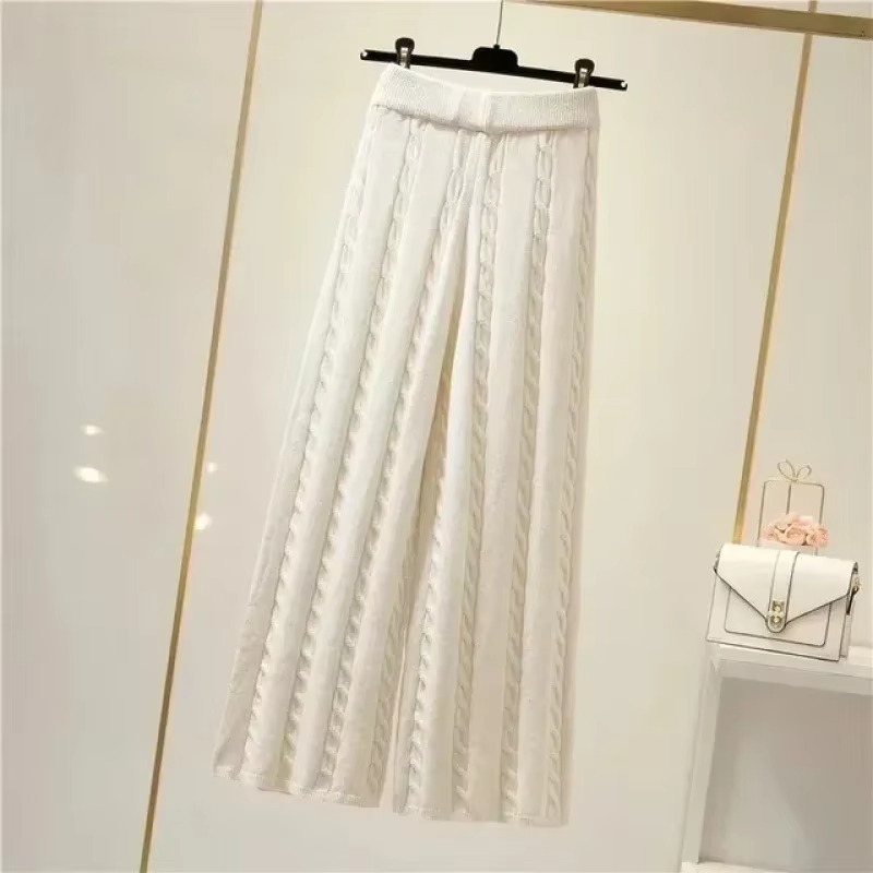 Women's Cozy Knit Three Piece Sweater and Wide Leg Pants Set