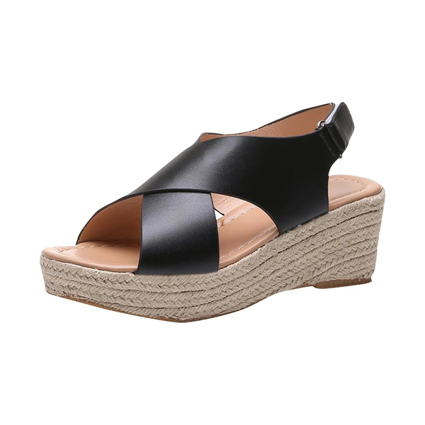 Minimalist Women’s Wedge Sandals with Open Toe Platform and Ankle Strap