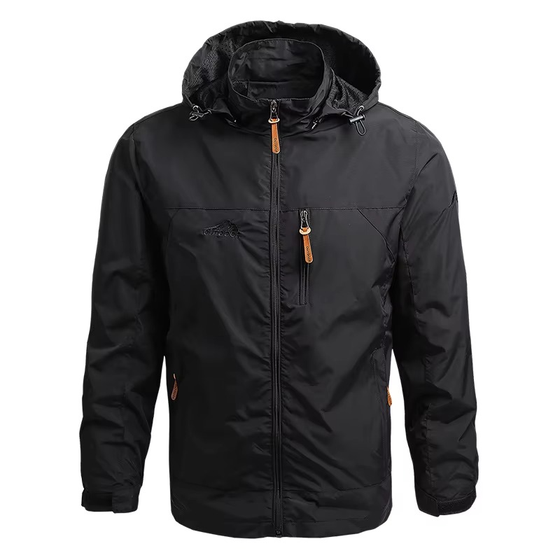 Men's Tactical Waterproof Windbreaker Jacket with Hood for Outdoor Sports and Climbing