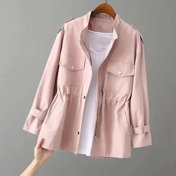 Women's Slim Fit Mid-Length Spring Jacket, Versatile Lightweight Coat for Plus Size and Petite Figures