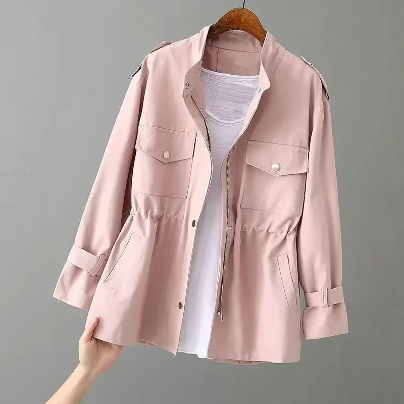 Women's Slim Fit Mid-Length Spring Jacket, Versatile Lightweight Coat for Plus Size and Petite Figures
