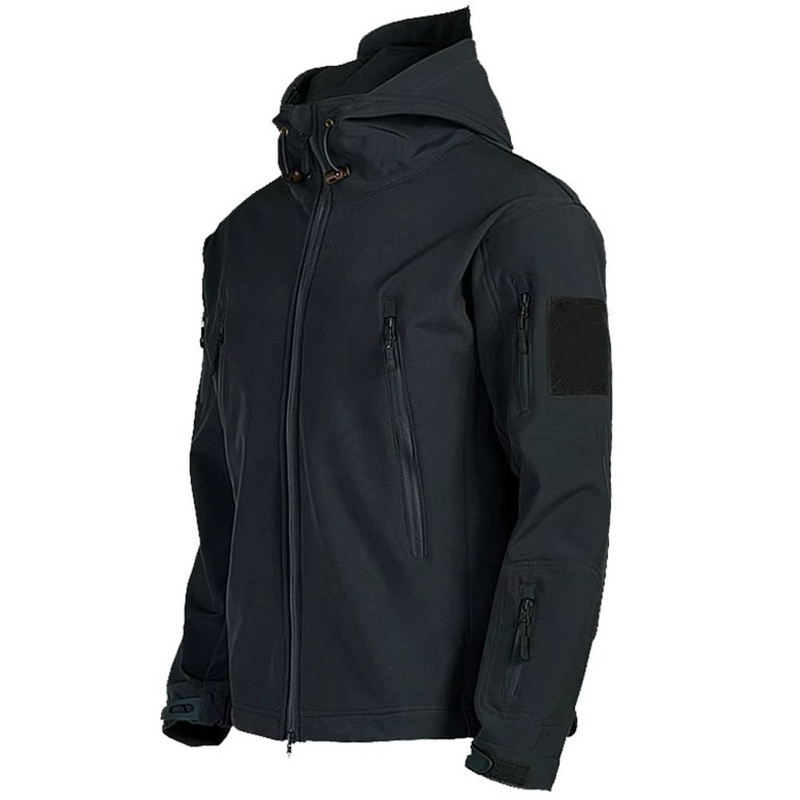 Men’s Tactical Soft Shell Military Jacket, Windproof and Waterproof Hooded Combat Coat