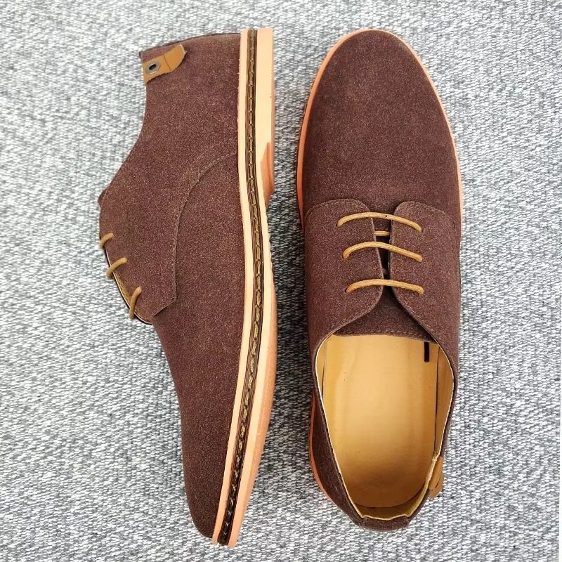 Men's Suede Leather Oxford Casual Dress Sneakers