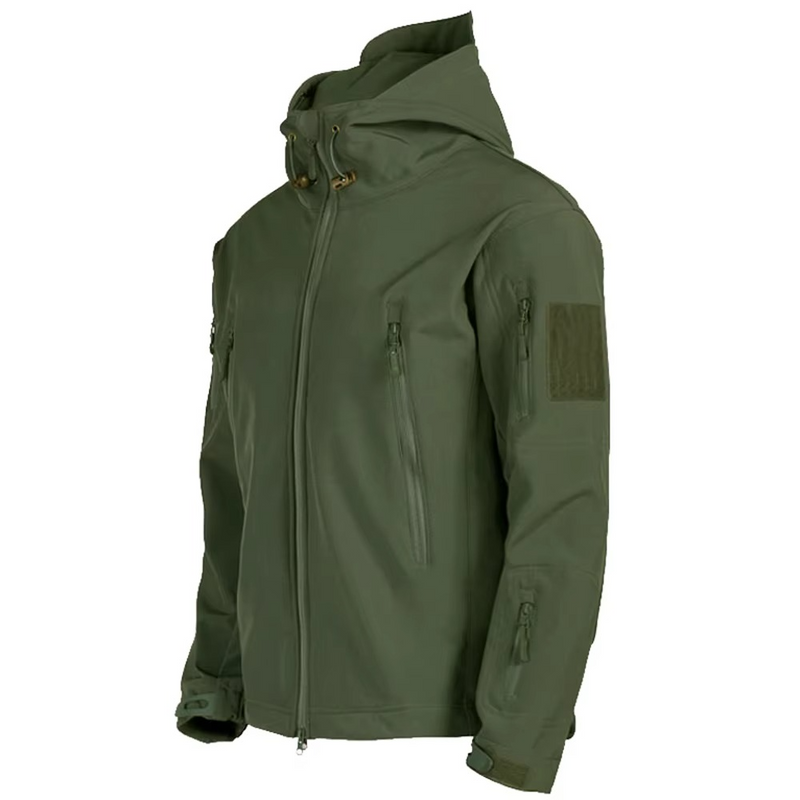 Men’s Tactical Soft Shell Military Jacket, Windproof and Waterproof Hooded Combat Coat