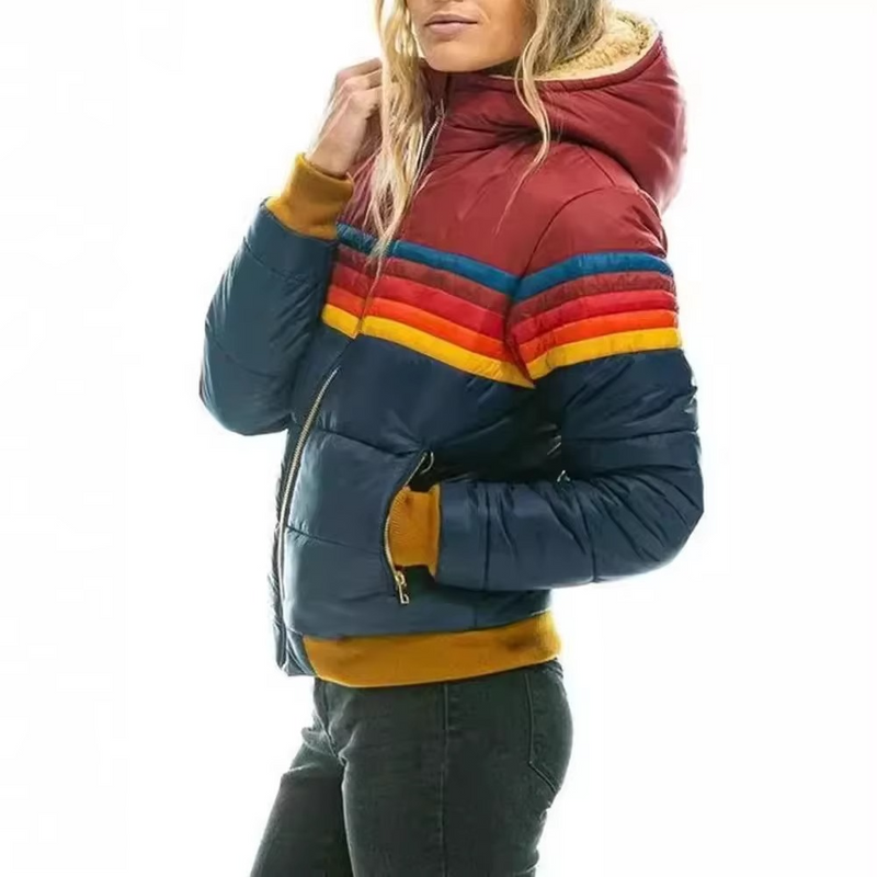 Women's Spring Cotton Jacket with Hood and Zipper – Warm, Lightweight, Casual Parka