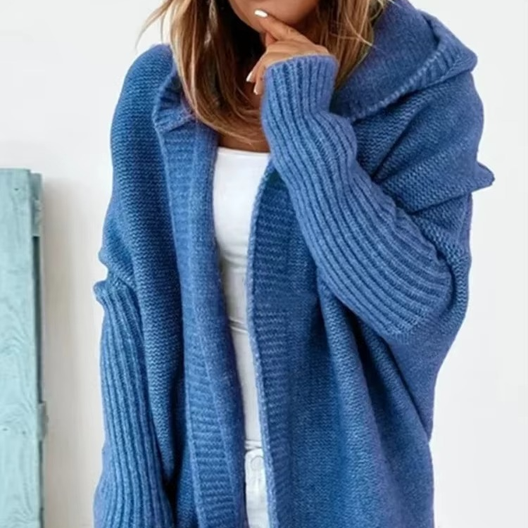 Cozy Long Hooded Knitted Cardigan for Women