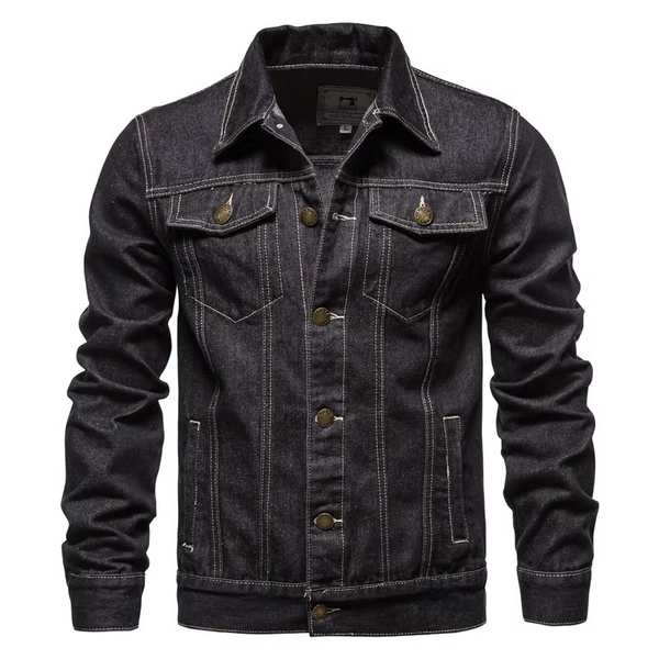 Men’s Slim Fit Vintage Denim Jacket Cotton Casual Motorcycle Style Coat