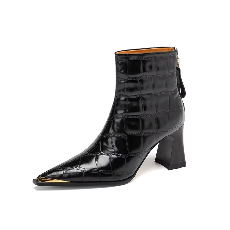 Elegant Retro Genuine Leather Ankle Boots for Women