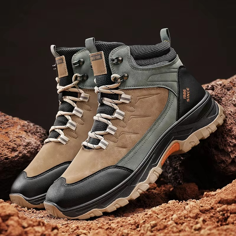 Men's Suede Outdoor Hiking Shoes for Walking and Camping