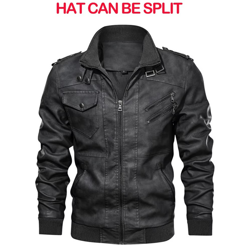 Men's Casual PU Leather Motorcycle Jacket – Autumn Biker Style Coat