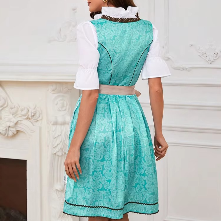 Women's Bavarian Dirndl Dress Traditional Oktoberfest Costume