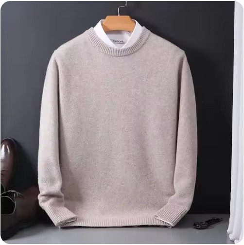 Classic Cashmere O-Neck Men's Sweater Soft Warm Knitted Pullover