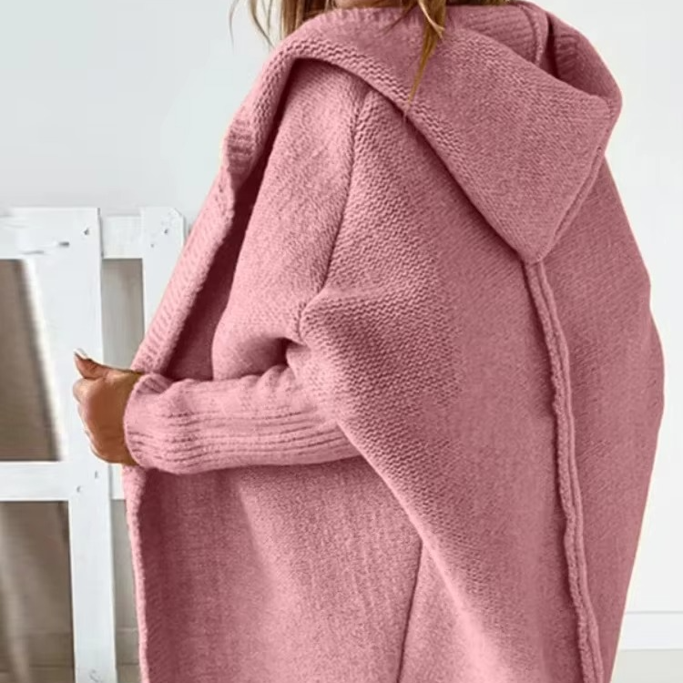 Cozy Long Hooded Knitted Cardigan for Women