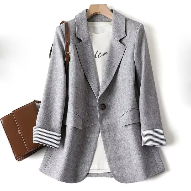 Women's Long Sleeve Plaid Blazer, Business Casual Jacket for Office and Everyday Wear