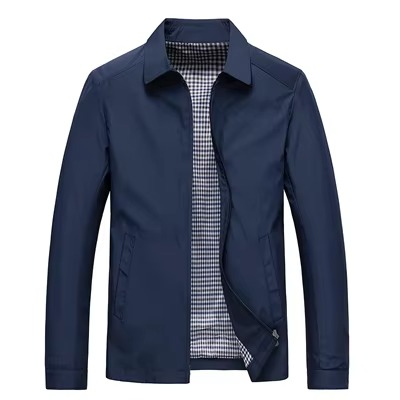Men's Lightweight Spring Jacket, Lapel Business Casual Windbreaker for Golf and Outdoor Wear