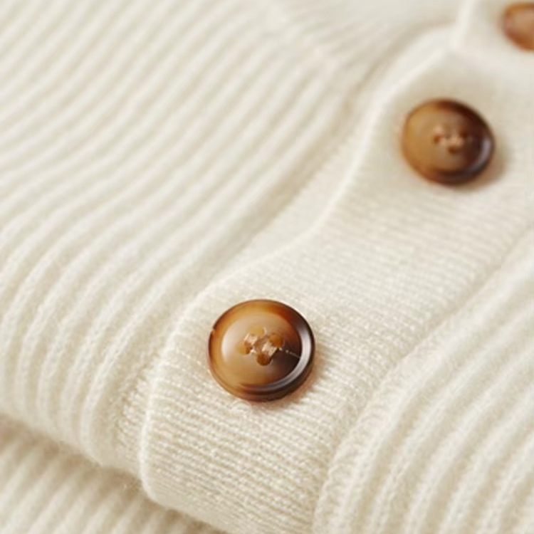 Men’s 100% Cashmere Pullover O Neck Sweater Soft Warm Buttoned Knitwear