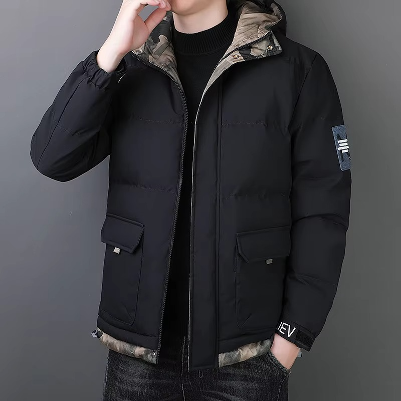 Men's Winter Windproof Hooded Parka Jacket With Multi-Pockets, Sizes M–5XL