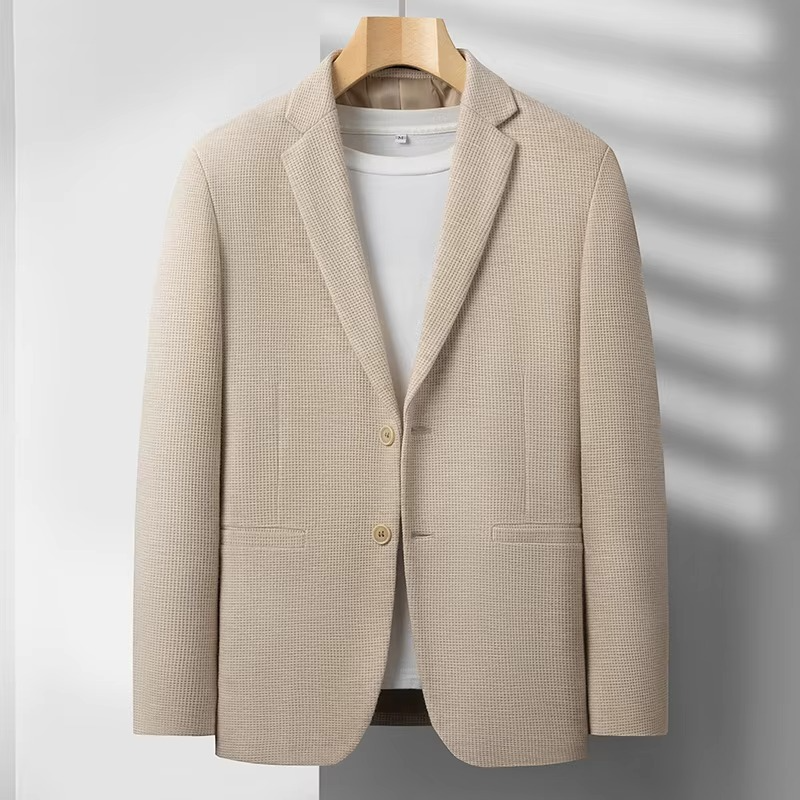 Men's 2025 Wool Blend Tailored Suit Jacket – Modern Business and Party Wear