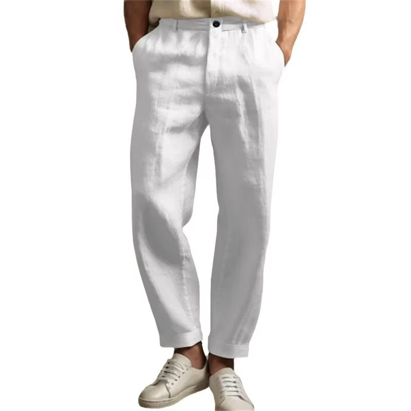 Men's Breathable Linen Blend Casual Trousers