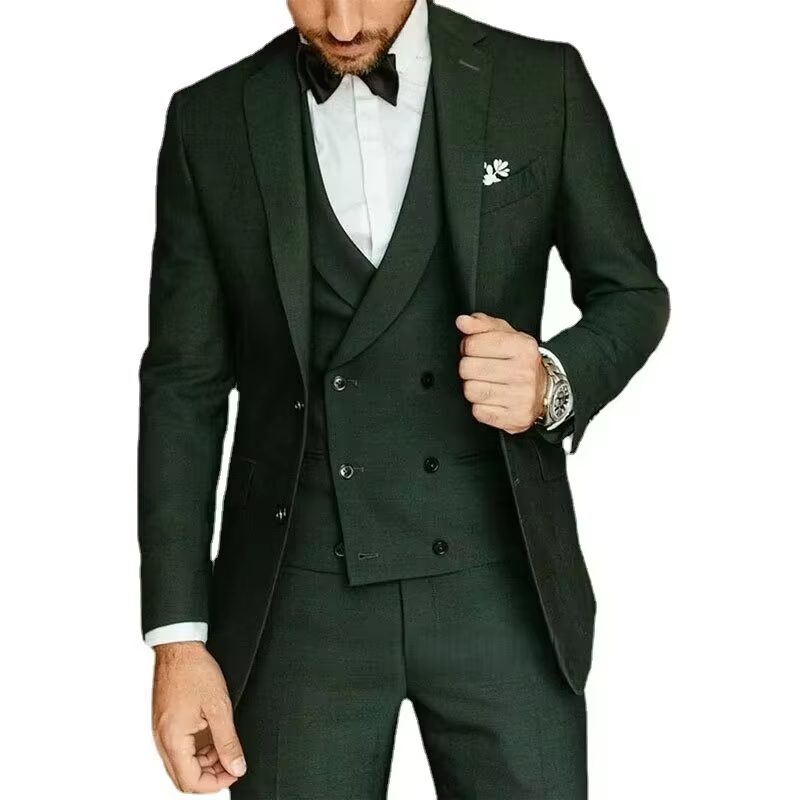 Men's 3-Piece Slim Fit Solid Color Suit with Tailcoat, Vest, and Pants