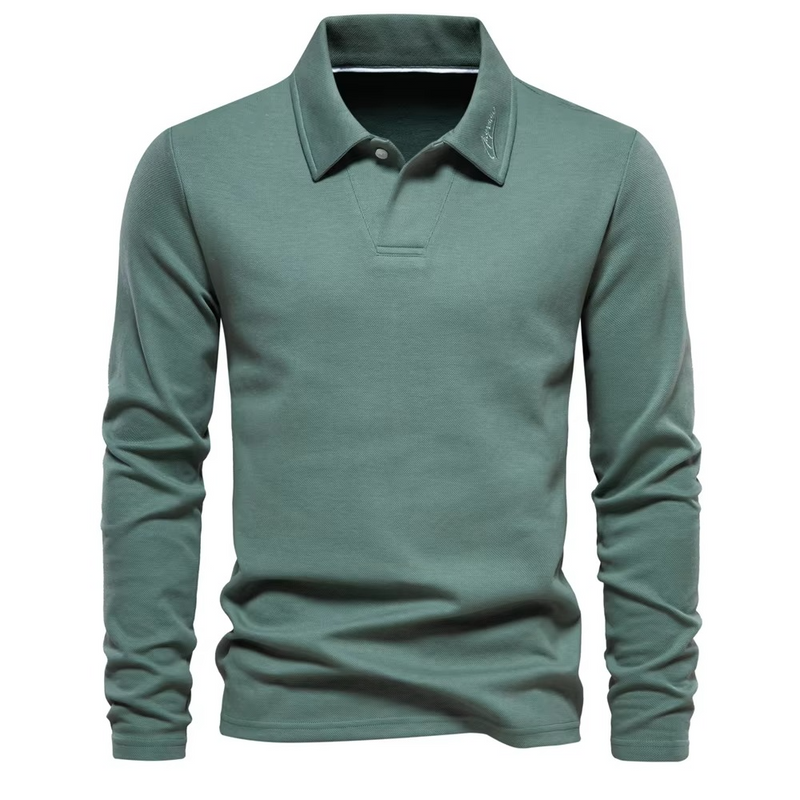 Men's Embroidered Polo Shirt with Turn Down Collar, Casual Luxury Golf Style