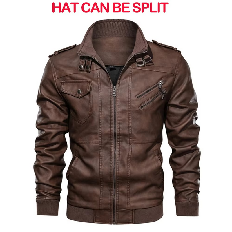 Men's Casual PU Leather Motorcycle Jacket – Autumn Biker Style Coat