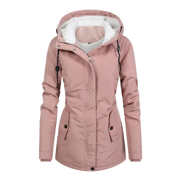 Women’s Retro Fleece Lined Mid-Length Hooded Winter Parka