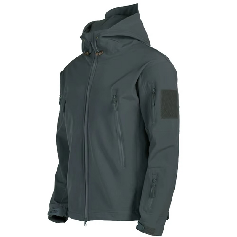 Men’s Tactical Soft Shell Military Jacket, Windproof and Waterproof Hooded Combat Coat