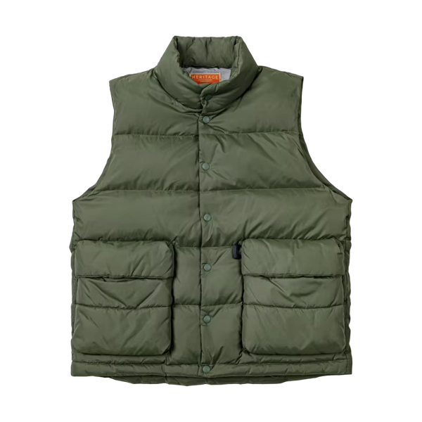 Men's Warm Down Vest with White Duck Down Filling and Stand Collar