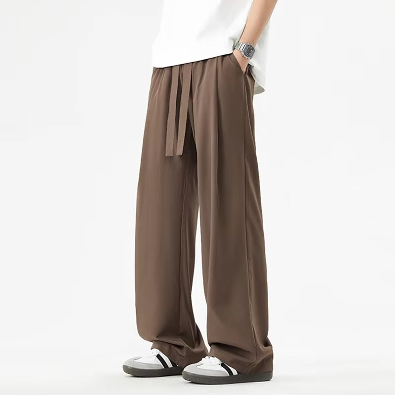 Men's Wide Leg Quick Dry Black Pants for Summer Comfort
