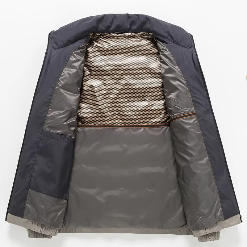 Men's 2024 Solid Color Stand Collar Slim Fit Goose Down Jacket