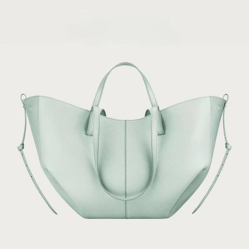 Women's Leather Tote Bag with Winged Design and Large Capacity