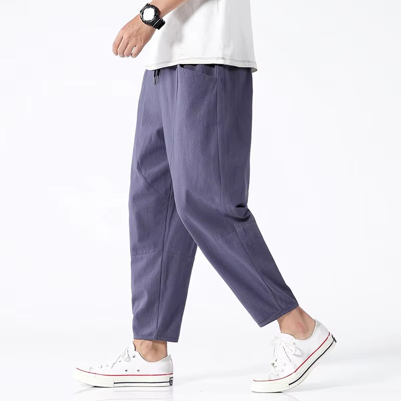 Men's 100% Cotton Ankle Length Casual Pants