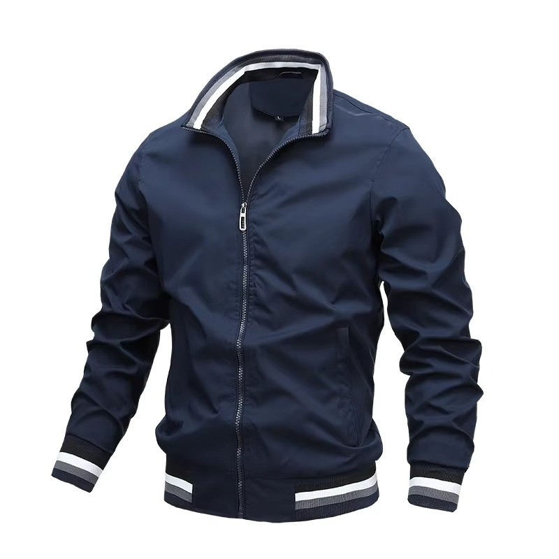 Men's Waterproof Stand Collar Windbreaker Jacket for Autumn and Winter
