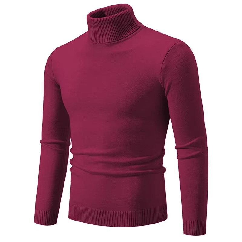 Men’s Thick Knit Winter Turtleneck Sweater, Warm Slim Fit Pullover