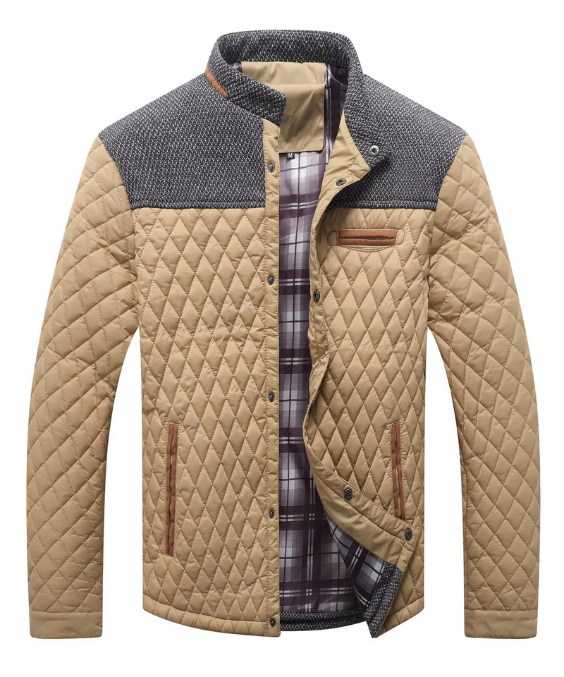 Men's Diamond Quilted Lightweight Bomber Jacket – Casual Down Puffer Overshirt