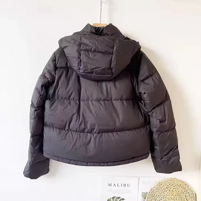 Women's Winter Down Jacket with Detachable Hood, Thickened Puff Coat