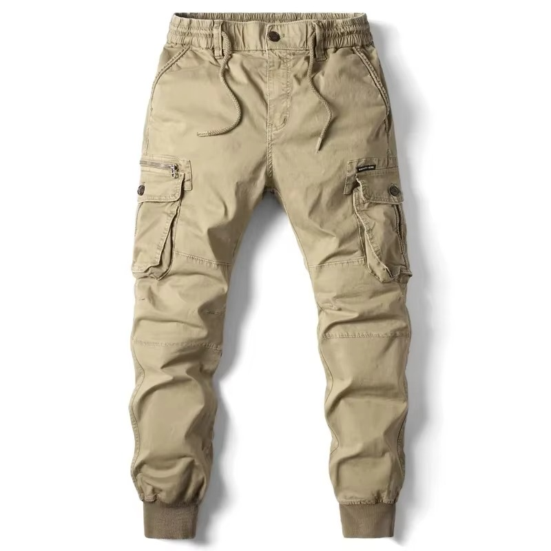 Men's Outdoor Casual Work Pants Loose Fit Multi-Pocket Trousers