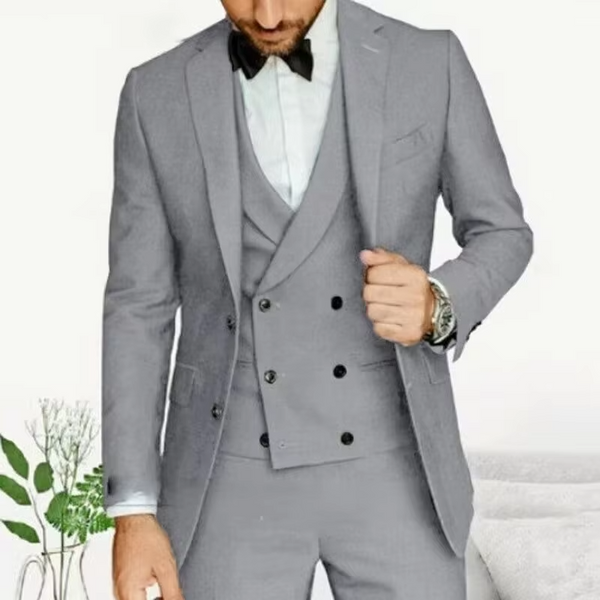 Men's 3-Piece Slim Fit Solid Color Suit with Tailcoat, Vest, and Pants
