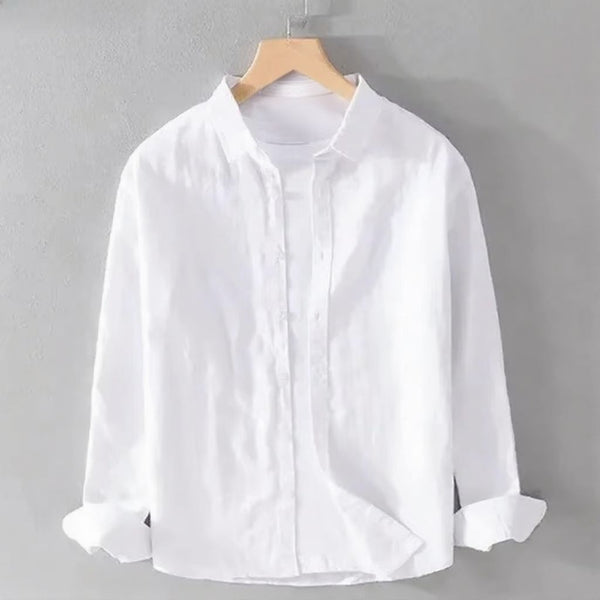 Men's Lightweight Cotton Linen Long Sleeve Casual Shirt