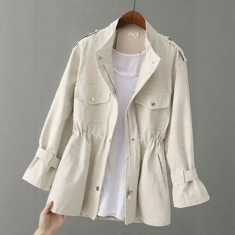 Women's Slim Fit Mid-Length Spring Jacket, Versatile Lightweight Coat for Plus Size and Petite Figures