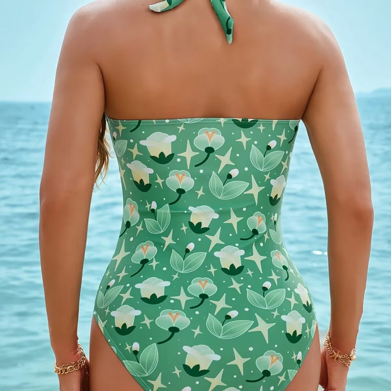 Chic One-Piece Backless Halter Swimsuit for Women