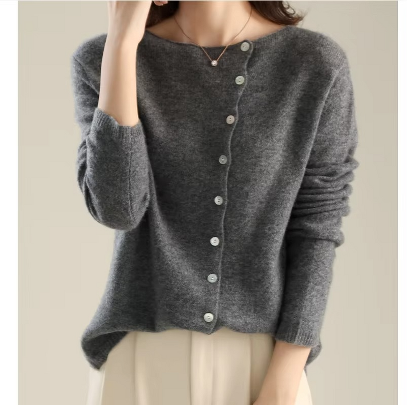 Elegant Button Knit Cardigan Sweater for Women