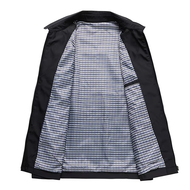 Men's Lightweight Spring Jacket, Lapel Business Casual Windbreaker for Golf and Outdoor Wear