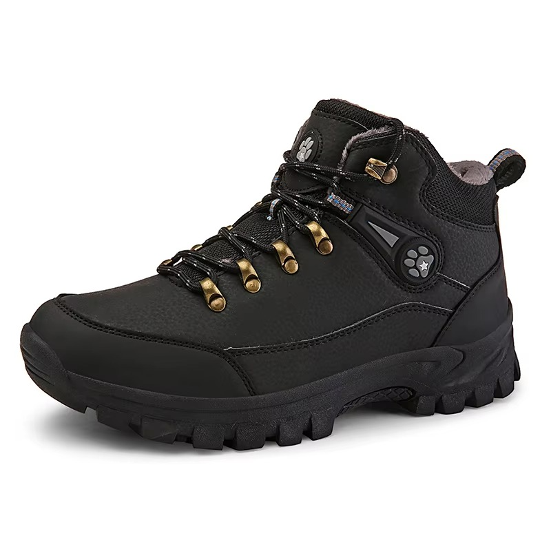 Men's Winter Hiking Boots, Outdoor Waterproof Mid-Top with Anti-Slip Sole