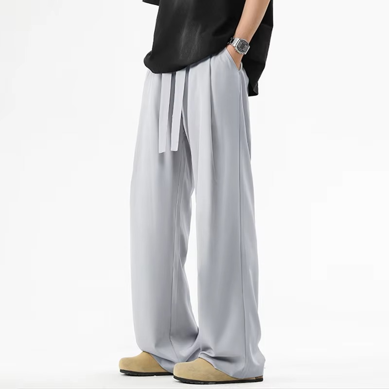 Men's Wide Leg Quick Dry Black Pants for Summer Comfort