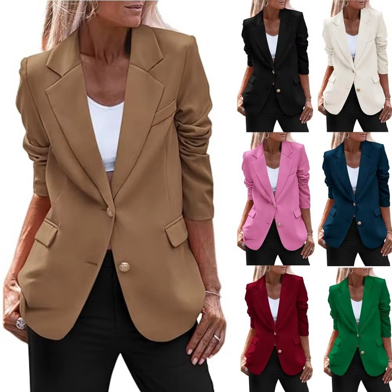 Women's Slim Fit Single Breasted Blazer for Autumn and Winter