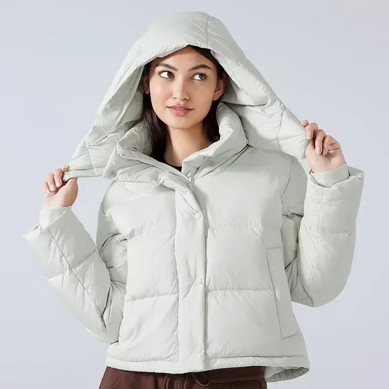 Women's Winter Down Jacket with Detachable Hood, Thickened Puff Coat