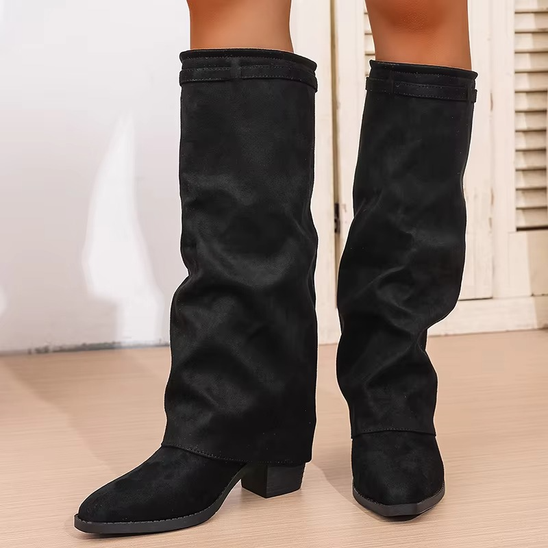 Elegant Slip On High Heel Knee High Boots for Women